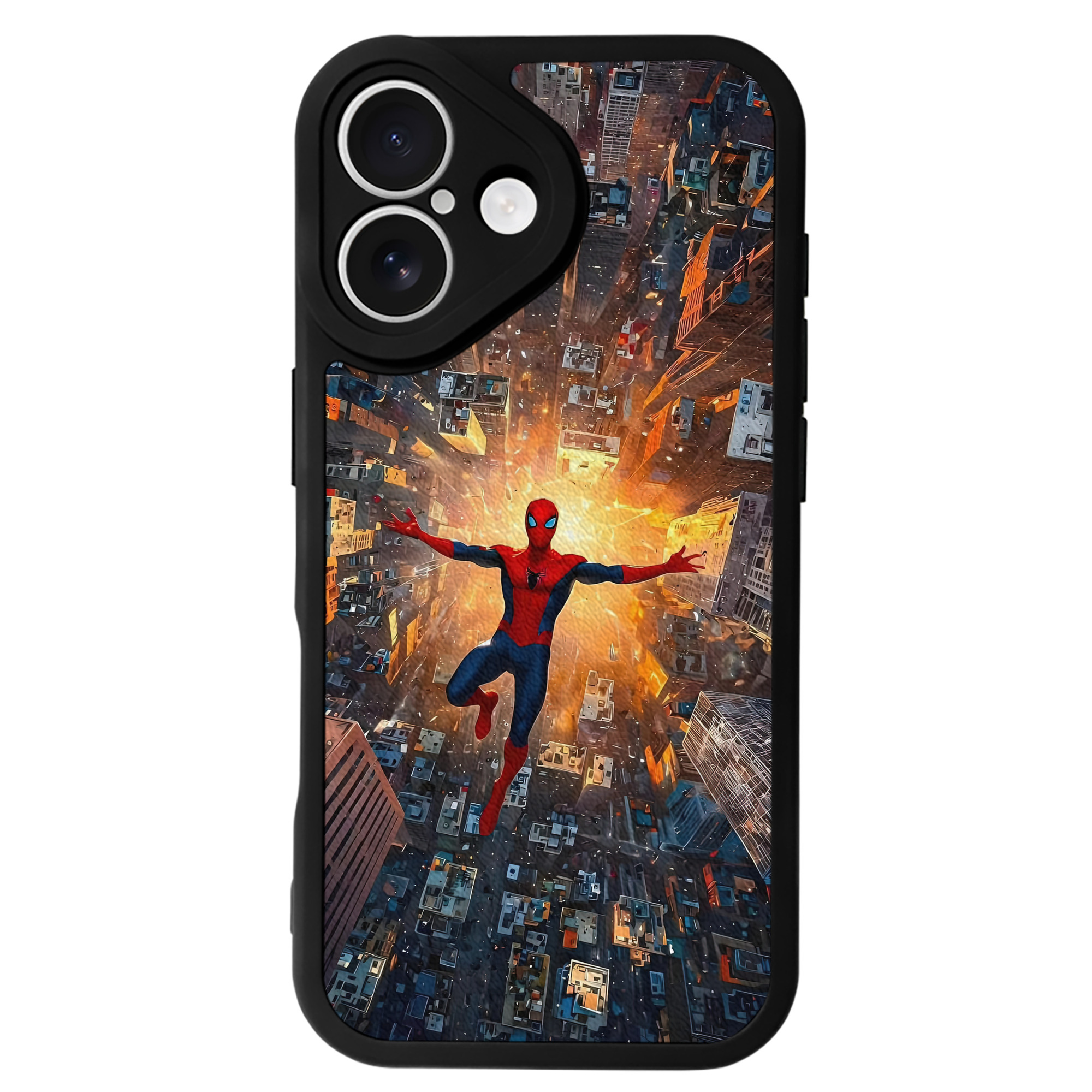 Spider Man スパイダーマン 【iPhone 16シリーズ対応】シリコンスマホケース（レザー調） 材質：シリコン